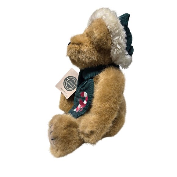 Boyds Bear B.J Bearricane Plush Bear with Green Candy Cane Scarf and Green Hat - Picture 5 of 15